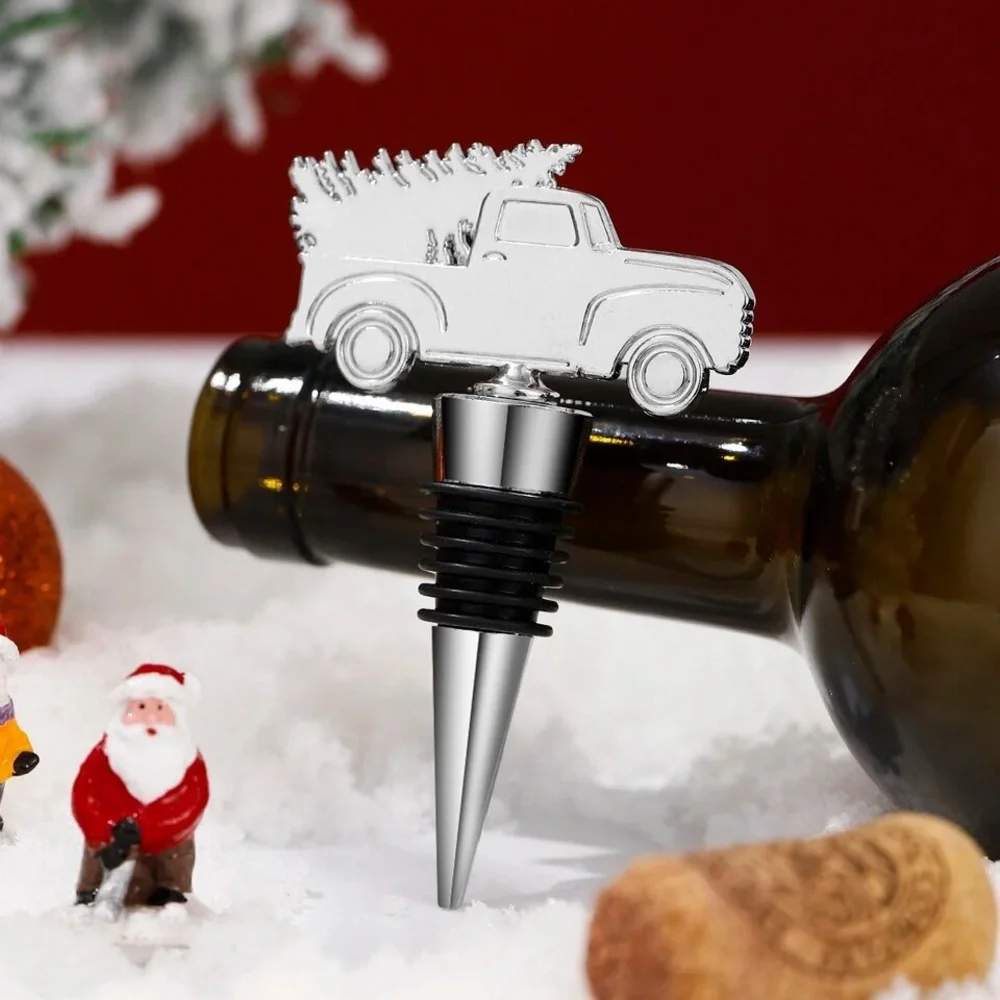 Christmas Truck Wine Stopper - Silver